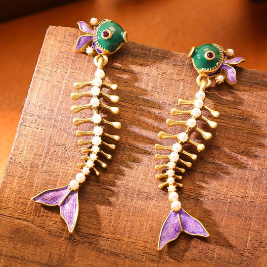 Vintage Bohemian Fish Earrings