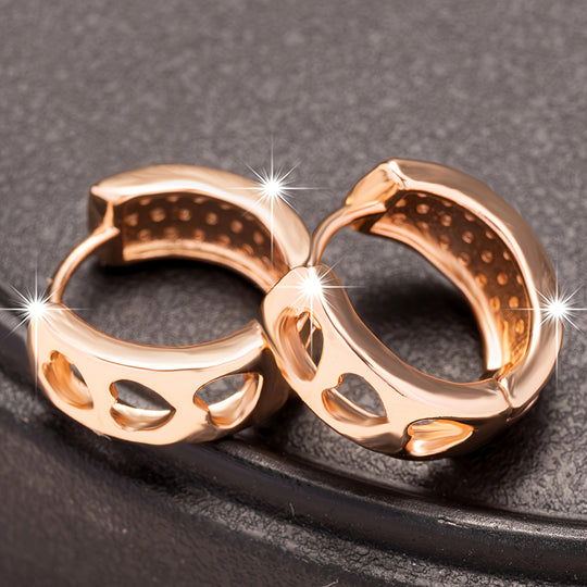Elegant Heart Hollow Out Hoop Earrings