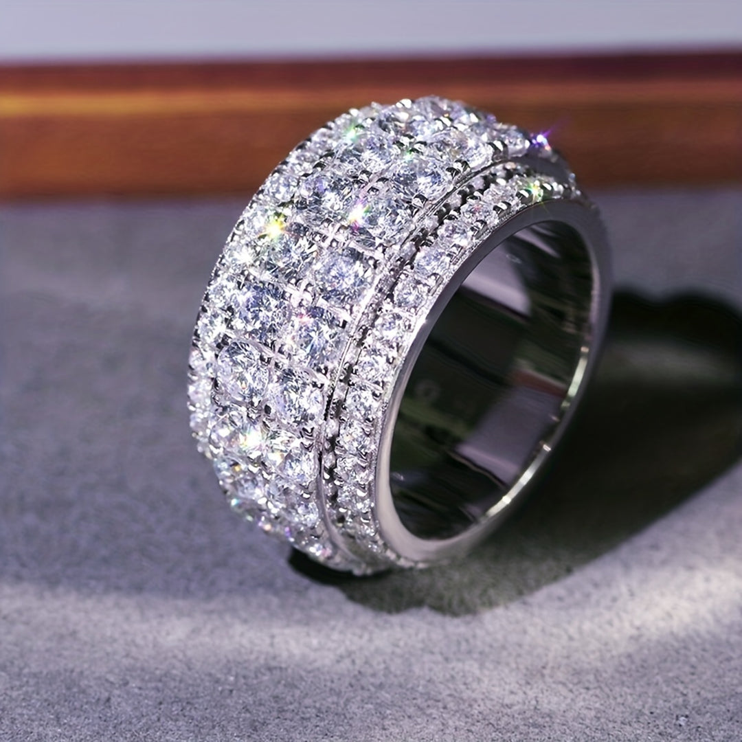 Simple Stylish Zirconia Wide Ring