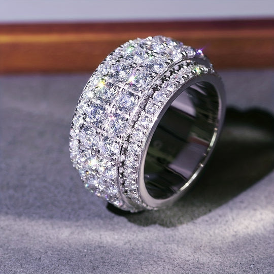 Simple Stylish Zirconia Wide Ring