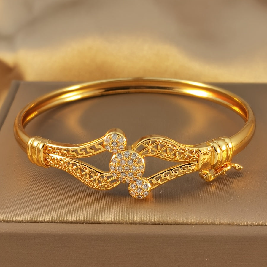 Bohemian Golden-Tone Open Bracelet