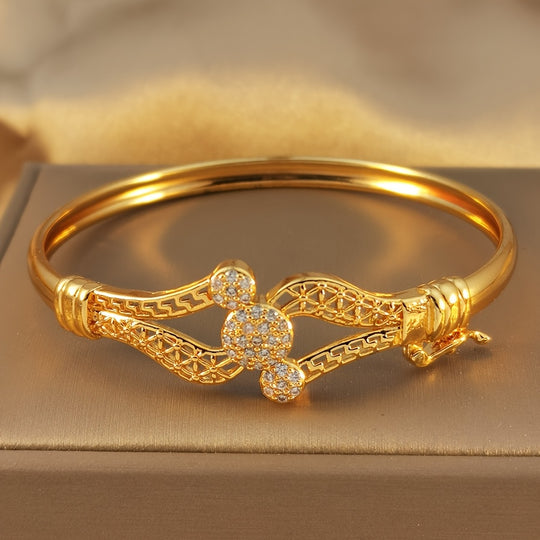 Bohemian Golden-Tone Open Bracelet