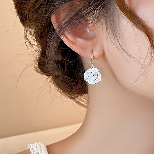 Timeless French Retro Camellia Earrings