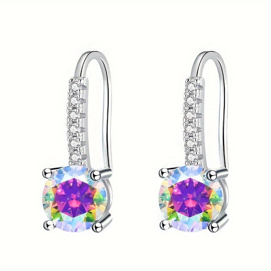 Colorful Moissanite Drop Earrings