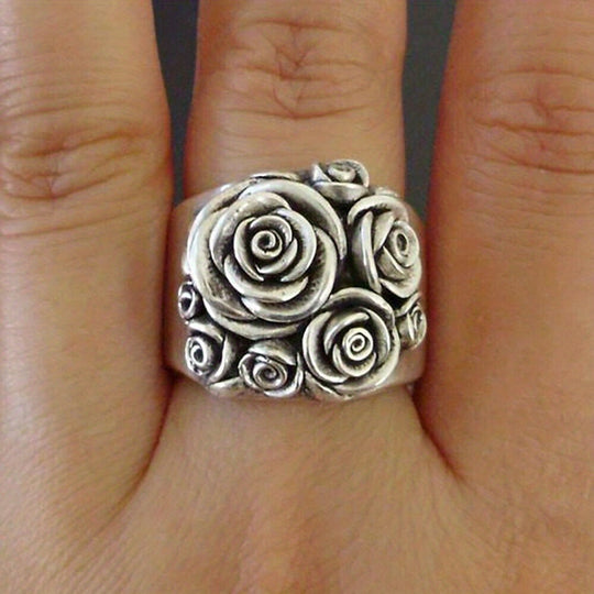 Retro Vintage Rose Flower Ring