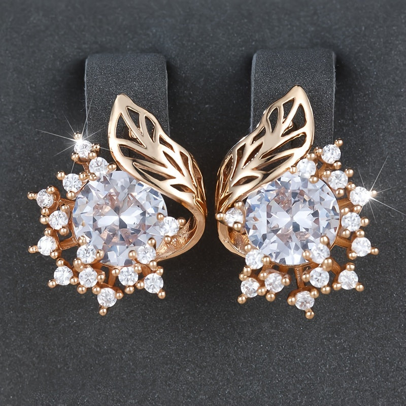 Luxurious Round Cubic Zirconia Earrings