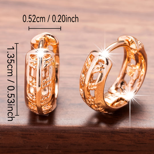 Elegant Geometric Hollow-Out Hoop Earrings