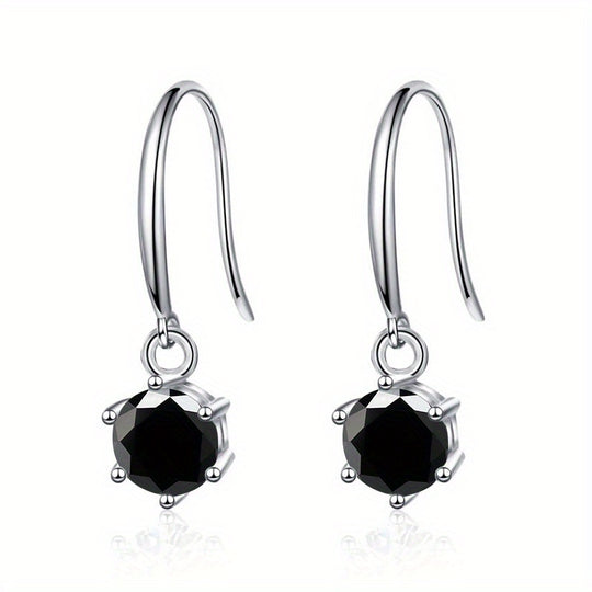 Delicate Round Moissanite Hook Earrings