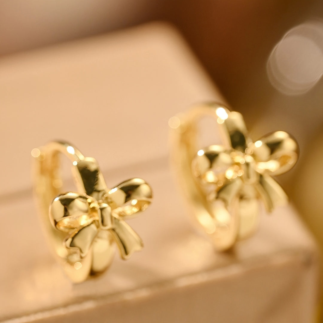 Vintage Bow Hoop Earrings