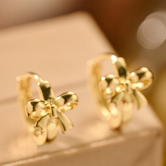 Vintage Bow Hoop Earrings