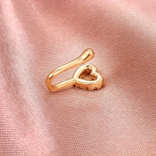 Elegant Hollow Heart Nose Ring