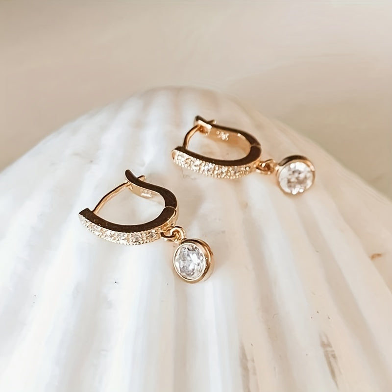 Elegant Small Zirconia Hoop Earrings
