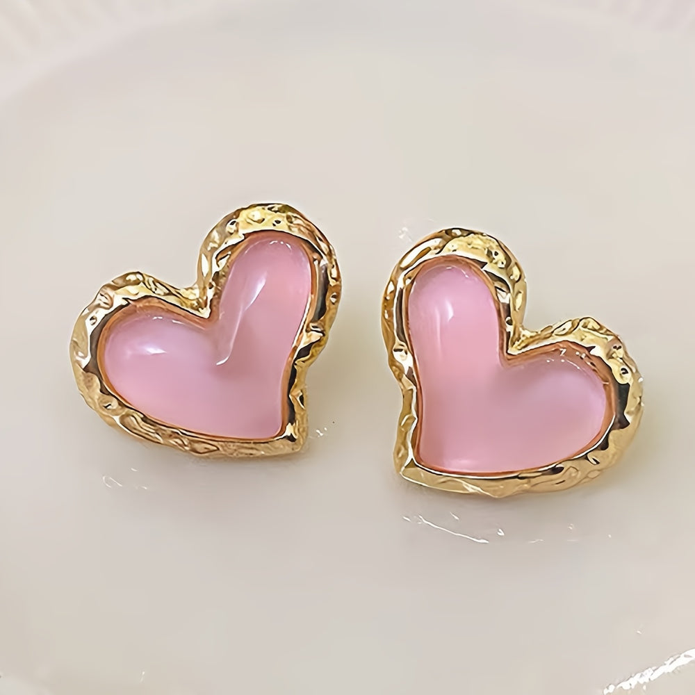 Sweet Peach Hearts Earrings