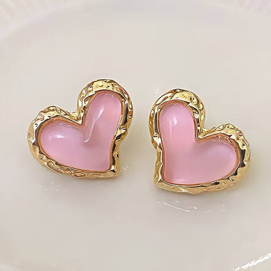 Sweet Peach Hearts Earrings