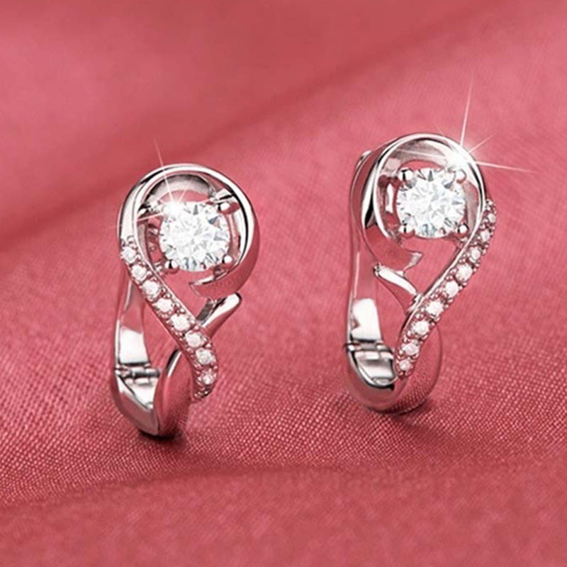 Unique Zirconia Hoop Earrings