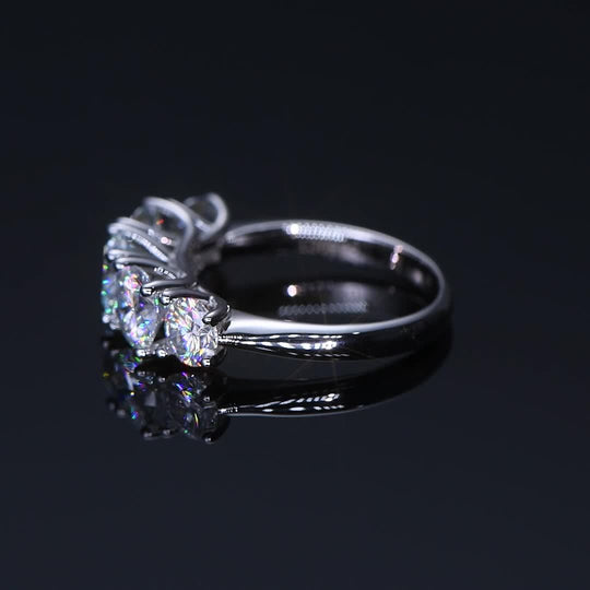 Five-Stone Moissanite Silver Ring