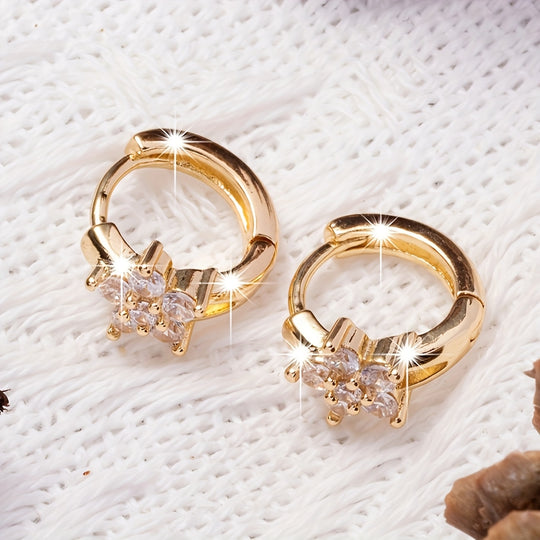 Elegant Floral Hoop Earrings