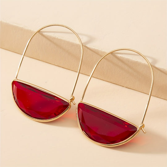 Semi-Circular Transparent Hoop Earrings