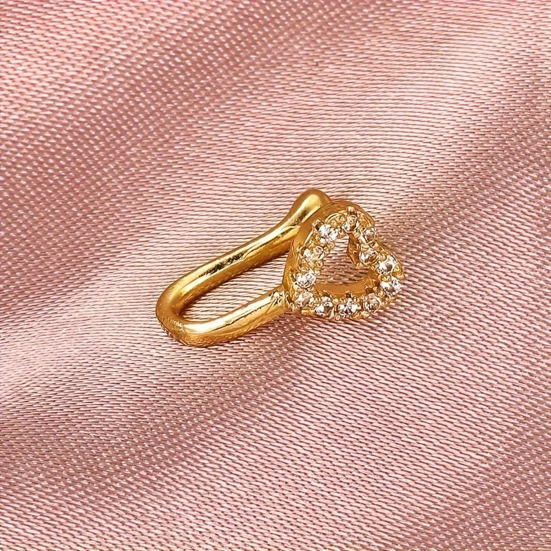 Elegant Hollow Heart Nose Ring