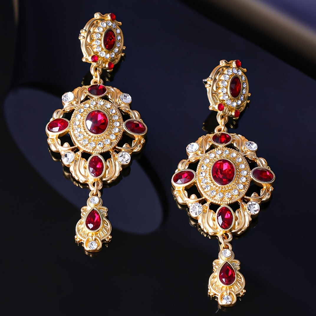 Retro Palace Style Rhinestone Earrings
