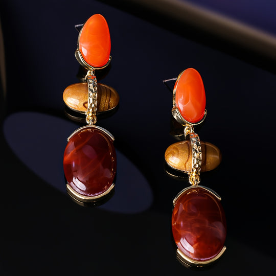 Retro Vintage Oval Teardrop Earrings