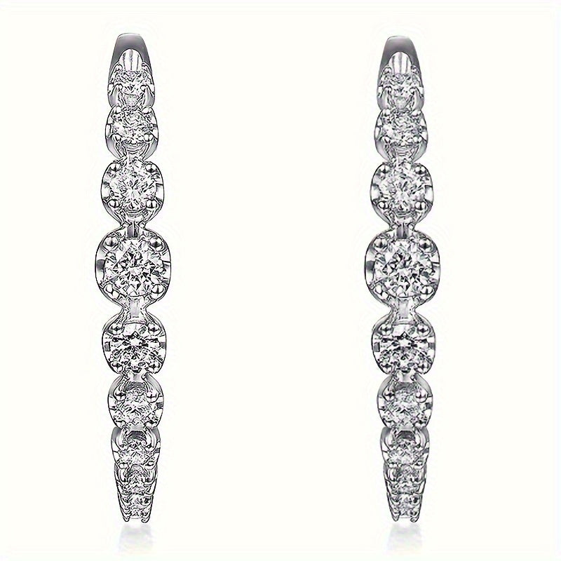 Elegant Round Zirconia Hoop Earrings