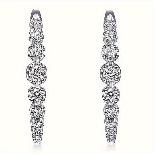 Elegant Round Zirconia Hoop Earrings