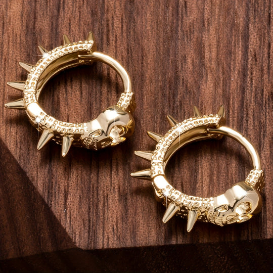 Vintage Elegant Skull Hoop Earrings