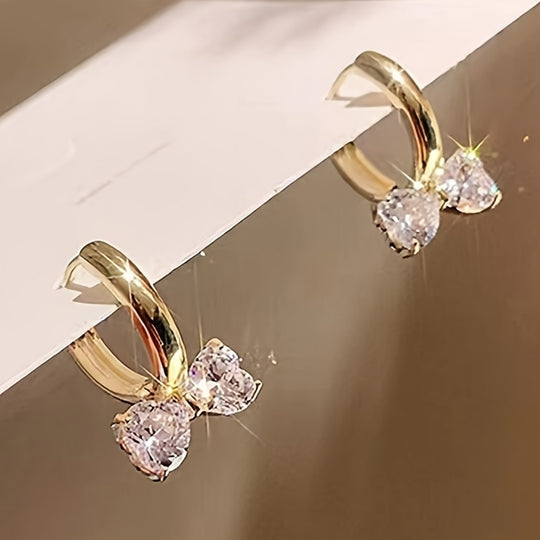 Luxury Golden Bow Hoop Earrings Women