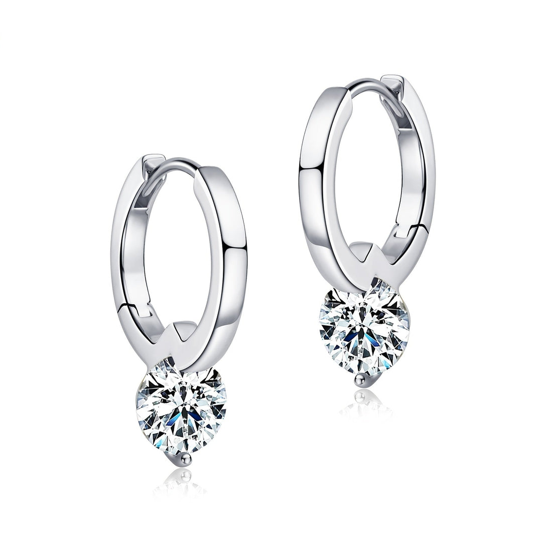 Stylish Round Moissanite Hoop Earrings