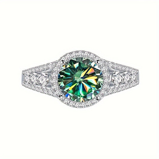 Luxury Blue Moissanite Ring