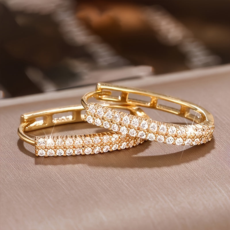Delicate Circular Zirconia Fashion Earrings