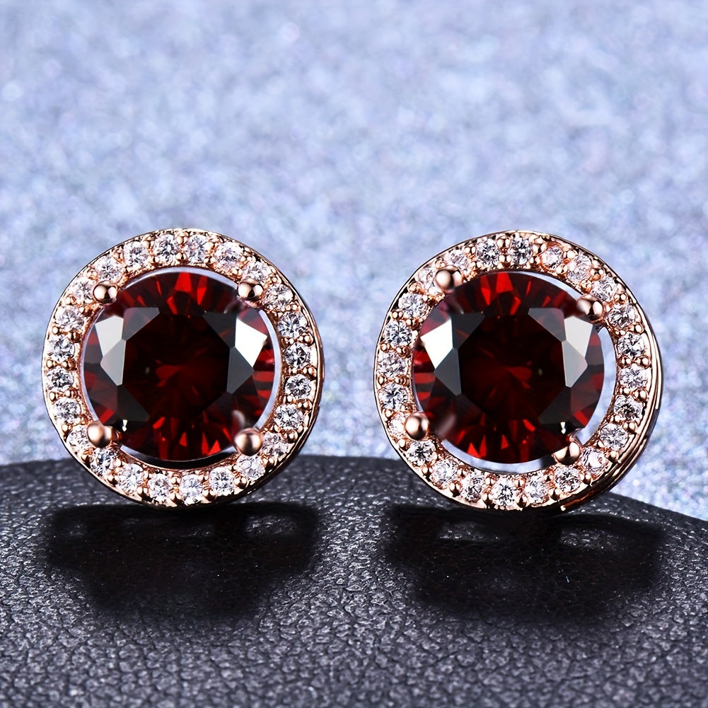 Elegant Round Cubic Zirconia Earrings
