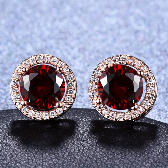 Elegant Round Cubic Zirconia Earrings