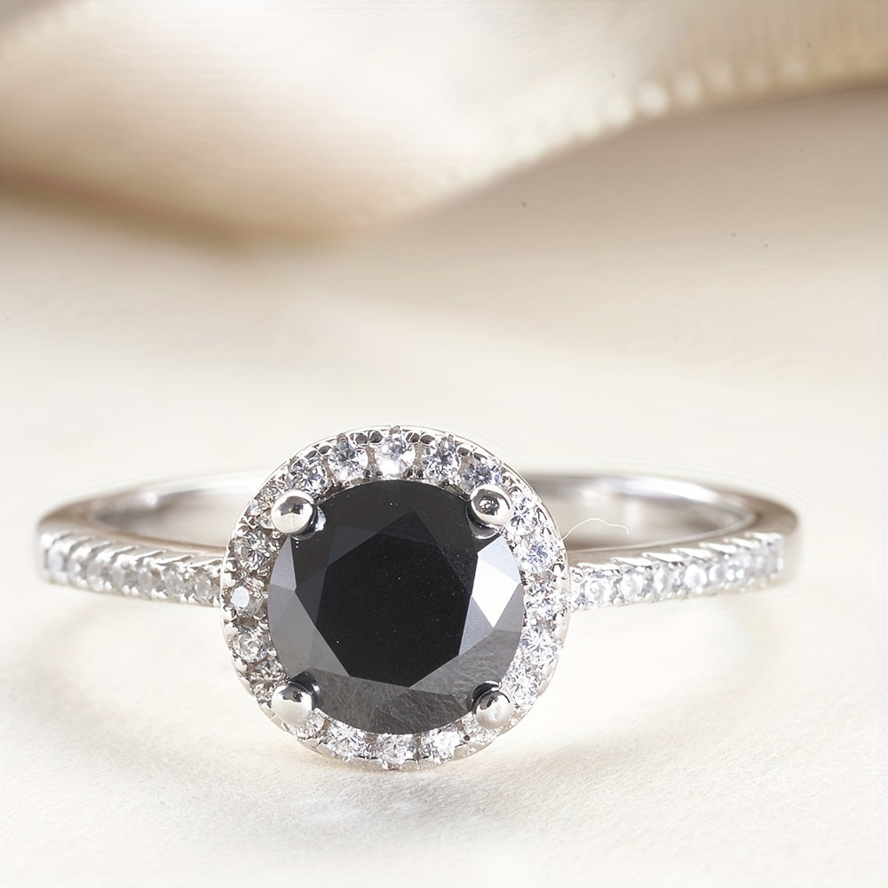 Silver Moissanite Ring