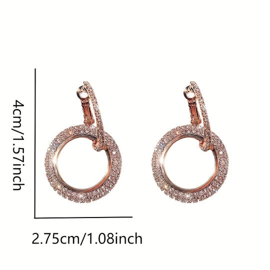 Hollow Circle Pendant Hoop Earrings
