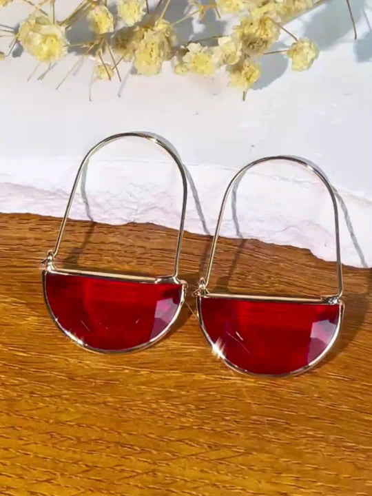 Semi-Circular Transparent Hoop Earrings