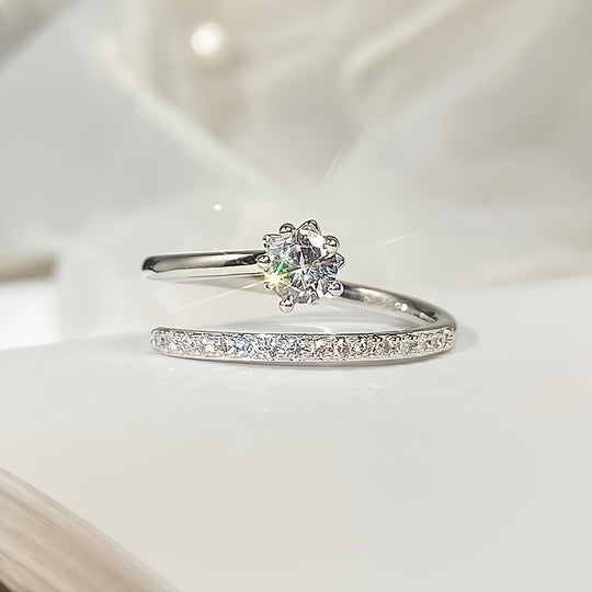 Timeless Five-Claw Zirconia Fashion Ring
