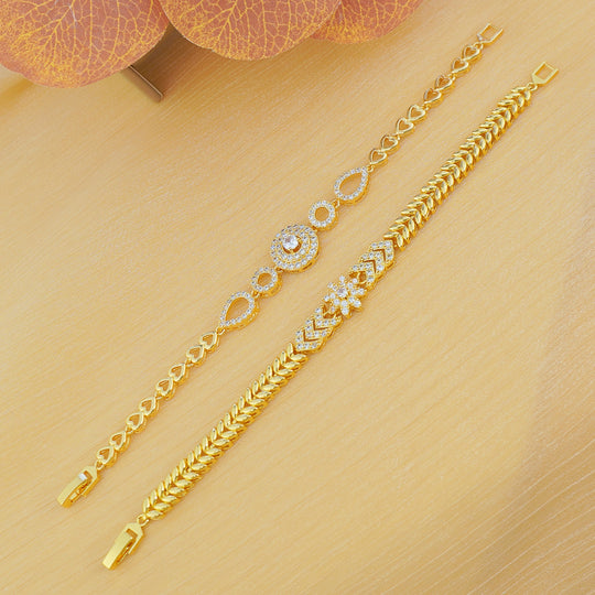 Elegant Shiny Golden Zirconia Bracelet