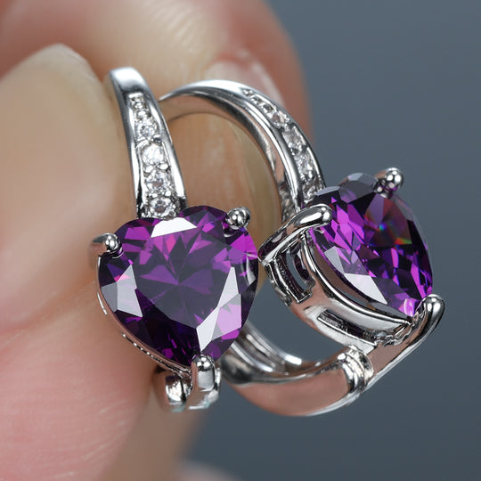 Boho Style Heart-Shaped Hoop Earrings