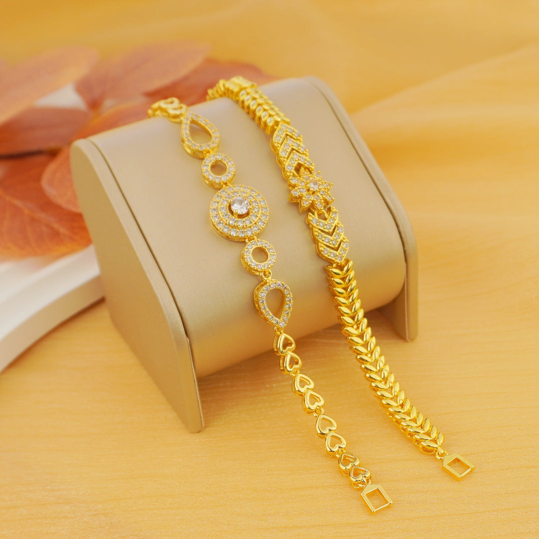 Elegant Shiny Golden Zirconia Bracelet
