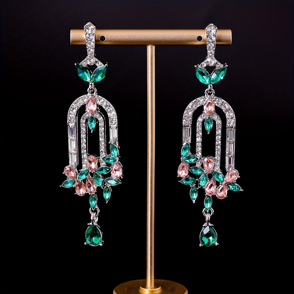 Lightweight Unique Arch Shape Rhinestone Earrings