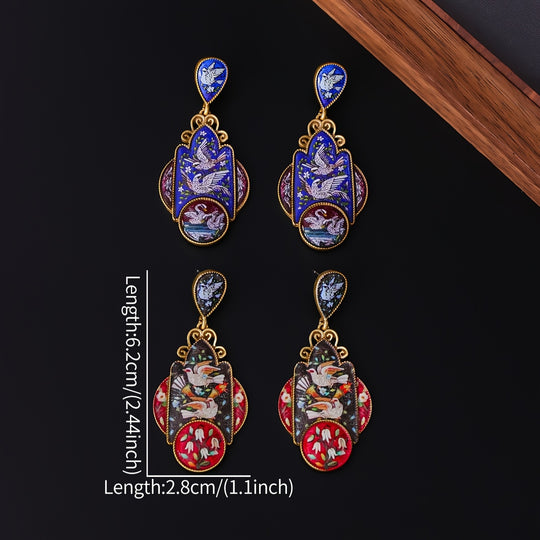 Exquisite Enamel Earrings