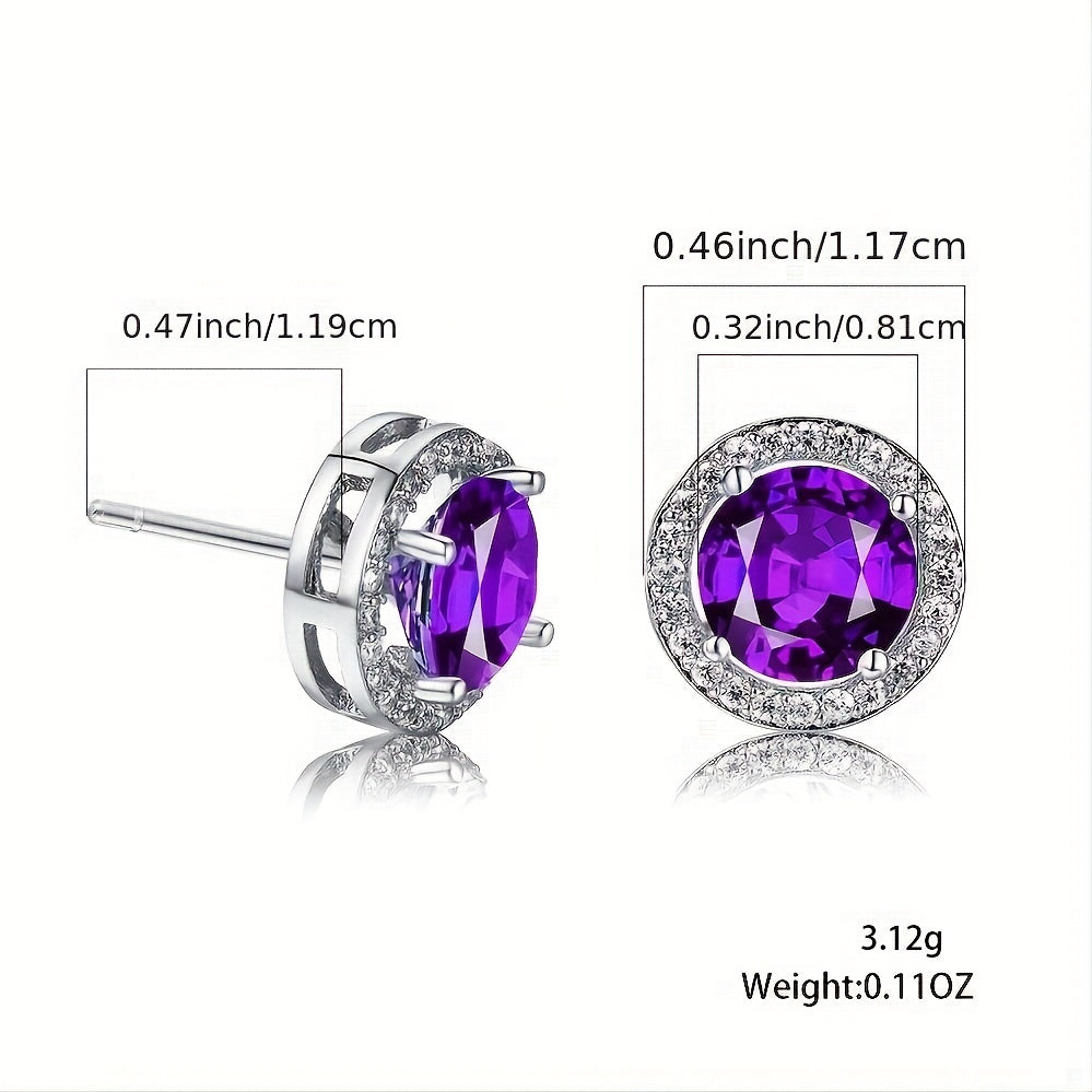 Elegant Round Cubic Zirconia Earrings