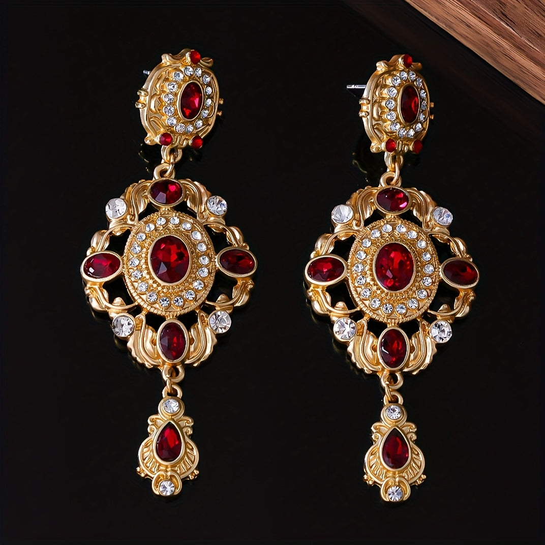 Retro Palace Style Rhinestone Earrings