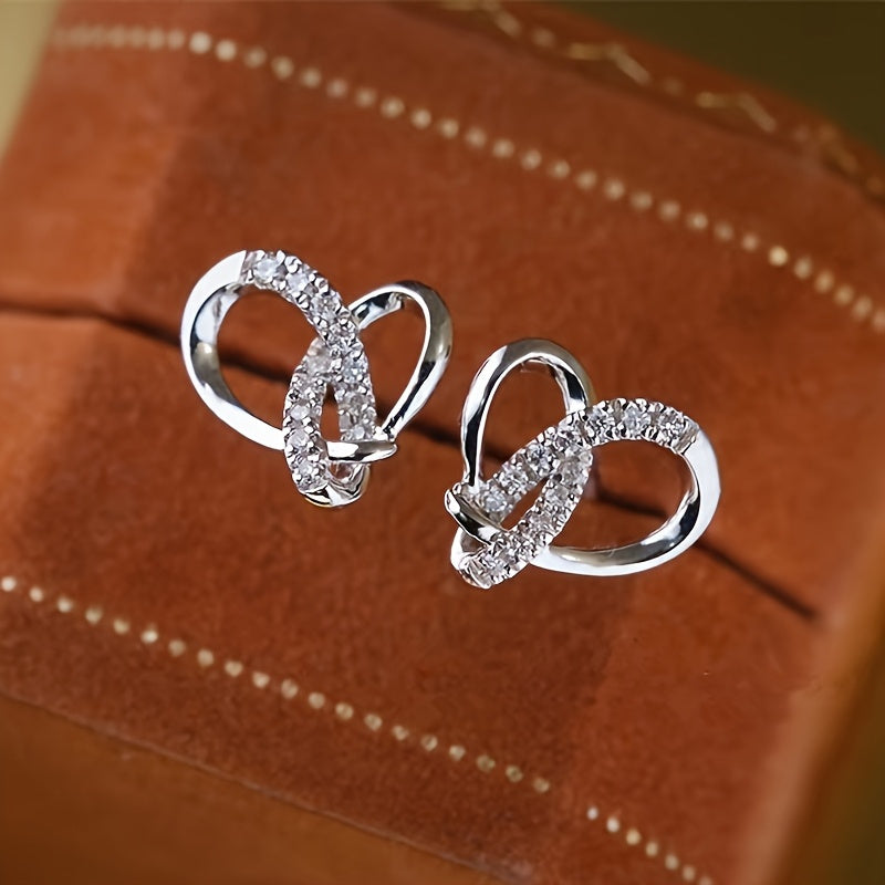 Elegant Rose Gold Heart Earrings