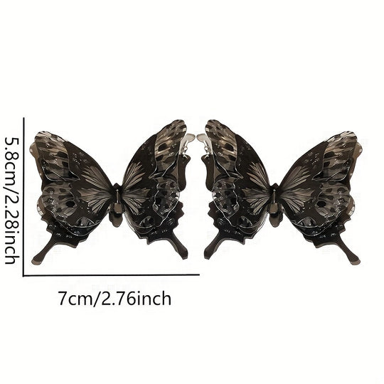 Black Butterfly Design Dangle Earrings