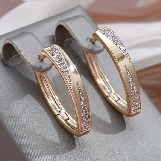 Elegant Zirconia Hoop Earrings