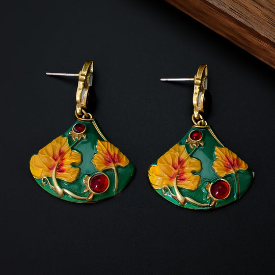 Elegant Enamel Drop Earrings