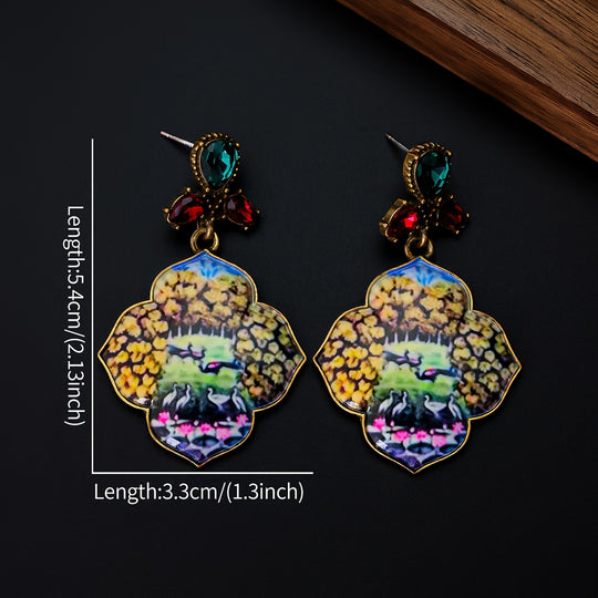 Vintage Enamel Earrings